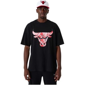 New Era, Tops, Heren, Zwart, XS, T-shirt Chicago Bulls NBA Infill Logo