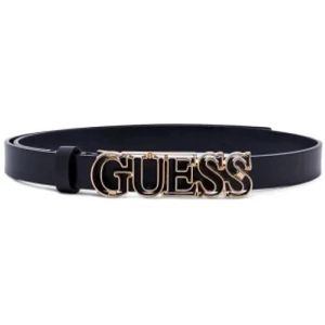 Guess, Accessoires, Dames, Zwart, S, Leer, Smalle PU Leren Riem - Zwart