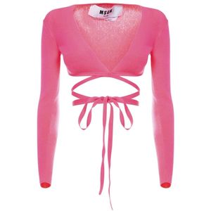 Msgm, Tops, Dames, Roze, M, Polyester, Bovenkant