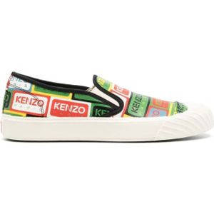 Kenzo, Schoenen, Heren, Groen, 42 EU, Multicolor Slip On Sneakers