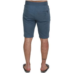 Dolce & Gabbana, Korte broeken, Heren, Blauw, M, Katoen, Blauwe Katoenen Bermuda Casual Shorts