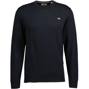 Gant, Sweatshirts & Hoodies, Heren, Zwart, S, Katoen, Tijdloze Cotton C-Neck Sweatshirt