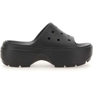 Crocs, Zwarte Sandalen Zwart, Dames, Maat:34 EU