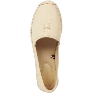 Tommy Hilfiger, Schoenen, Dames, Beige, 41 EU, Katoen, Beige Platte Espadrilles Oogst Tarwe