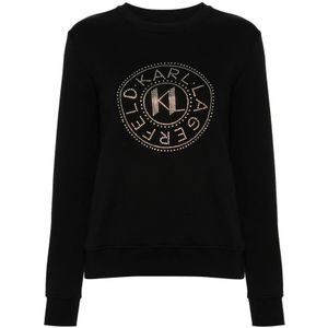 Karl Lagerfeld, Sweatshirts & Hoodies, Dames, Zwart, S, Katoen, Stijlvolle Sweatshirt