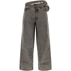 Y/Project, Jeans, Heren, Grijs, W32, Denim, Loose-fit Jeans