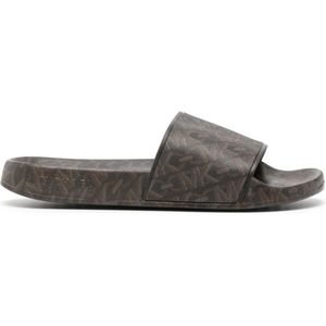 Michael Kors, Schoenen, Dames, Bruin, 36 EU, Bruine Slide Slippers voor Vrouwen