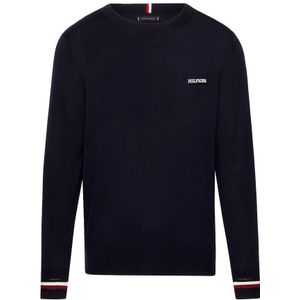 Tommy Hilfiger, Heren Biologisch Katoenen Pullover Blauw, Heren, Maat:M