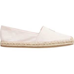 Tommy Hilfiger, Schoenen, Dames, Roze, 38 EU, Katoen, Roze Geborduurde Platte Espadrilles