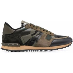 Valentino Garavani, Rockrunner Camouflage Print Sneakers Grijs, Heren, Maat:42 EU