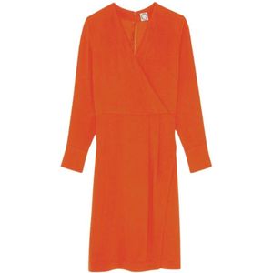 Ines De La Fressange Paris, Kleedjes, Dames, Oranje, S, Polyester, Blida oranje jurk