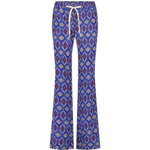 Jane Lushka, Bohemian Blauwe Viscose Broek Blauw, Dames, Maat:S