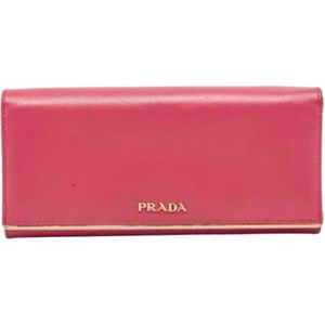 Prada Vintage, Pre-owned, Dames, Roze, ONE Size, Leer, Tweedehands leren portemonnees