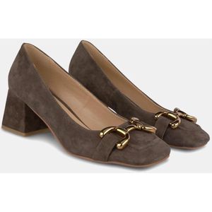 Alma EN Pena, Schoenen, Dames, Bruin, 39 EU, Leer, Leren pumps met vierkante neus