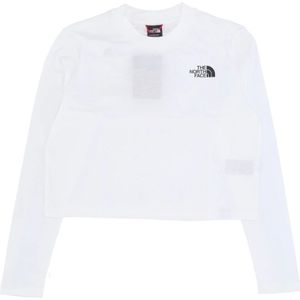 The North Face, Tops, Dames, Wit, XS, Witte Gardenia Crop Tee Streetwear