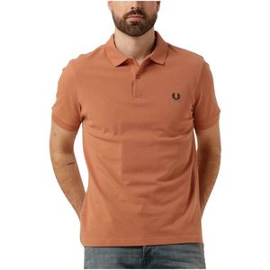 Fred Perry, Tops, Heren, Oranje, XL, Katoen, Heren Polo & T-shirt, Het Eenvoudige Shirt