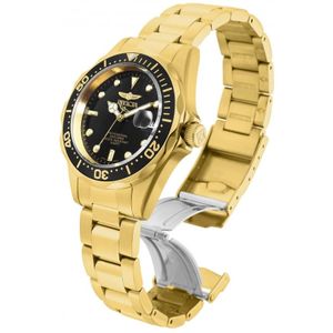 Invicta Watches, Accessoires, unisex, Geel, ONE Size, Pro Diver Quartz Horloge - Zwarte Wijzerplaat