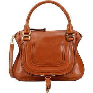 Chloé, Tassen, Dames, Bruin, ONE Size, Leer, Bruine leren handtas met klepsluiting