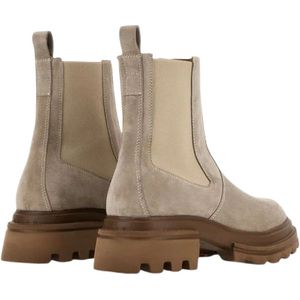 Hogan, Schoenen, Dames, Beige, 38 1/2 EU, Stijlvolle Bikerlaarzen