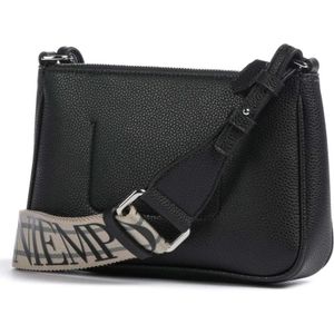 Emporio Armani, Tassen, Dames, Zwart, ONE Size, Leer, Veganistisch lederen crossbodytas met gehamerd textuur