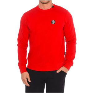 Plein Sport, Sweatshirts & Hoodies, Heren, Rood, XL, Katoen, Ronde Hals Sweater