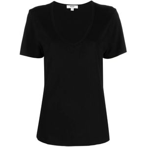 Agolde, Tops, Dames, Zwart, S, Zwart V-Hals T-Shirt