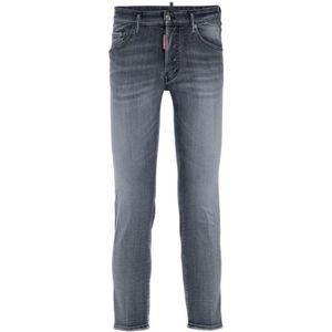 Dsquared2, Jeans, Heren, Grijs, 2Xl, Katoen, Lichtgrijze Skater Slim-fit Jeans