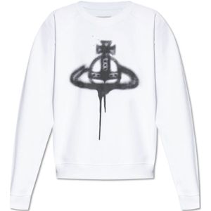 Vivienne Westwood, Sweatshirts & Hoodies, Heren, Wit, L, Katoen, Sweatshirt met logo
