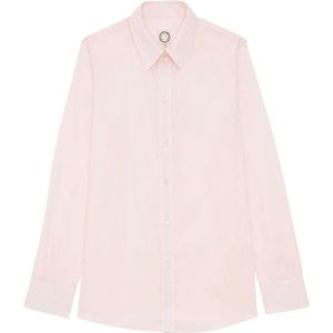 Ines De La Fressange Paris, Blouses & Shirts, Dames, Roze, 2Xs, Katoen, Lichtroze Katoenen Martin Overhemd
