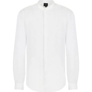 Armani Exchange, Overhemden, Heren, Wit, 2Xl, Linnen, Wit Overhemd Elegant Modern Must-Have