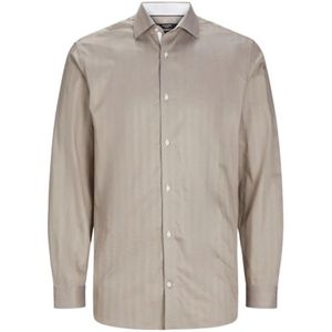 Jack & Jones, Overhemden, Heren, Beige, M, Premium Detail Longsleeve Shirt