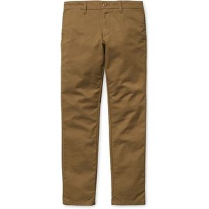 Carhartt Wip, Slim Tapered Lamar Stretch Twill Broek Bruin, Heren, Maat:W30 L30