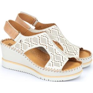 Pikolinos, Schoenen, Dames, Wit, 39 EU, Leer, Kleurrijke sandalen met hoge sleehak