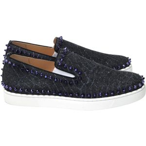 Christian Louboutin, Navy/Electro Met Boat Platte Schoenen Veelkleurig, Heren, Maat:44 EU