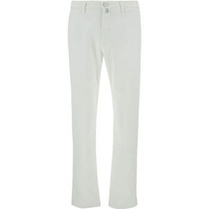 Jacob Cohën, Broeken, Heren, Wit, W31, Katoen, Witte Bobby Slim Fit Broek