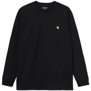 Carhartt Wip, Sweatshirts & Hoodies, Heren, Zwart, M, Katoen, Chase Longsleeve T-Shirt Zwart