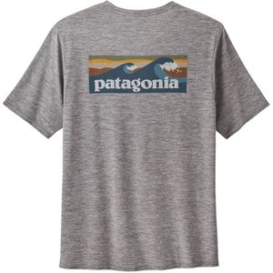 Patagonia, Tops, Heren, Grijs, S, Leer, Cool Daily Boardshort Logo T-shirt Veer Grijs