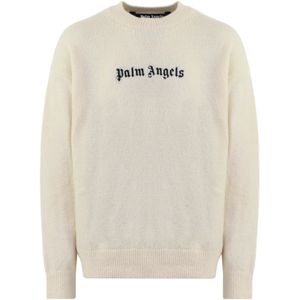 Palm Angels, Truien, Heren, Beige, L, Heren Classic Logo Sweater Beige