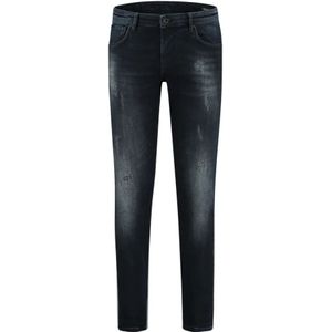 Pure Path, Jeans, Heren, Blauw, W29, Katoen, Donkerblauwe Skinny Fit Jeans met Versleten Details