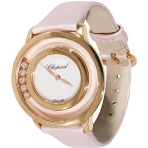 Chopard Pre-owned, Pre-owned, Dames, Roze, ONE Size, Leer, Pre-owned Rose Gold watches