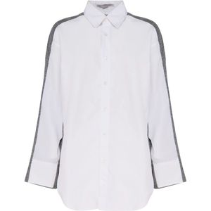 Stella McCartney, Blouses & Shirts, Dames, Grijs, S, Wol, Grijze Sweater met Italiaanse Kraag