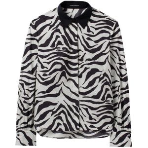 Luisa Cerano, Blouses & Shirts, Dames, Zwart, S, Zebra Print Blouse