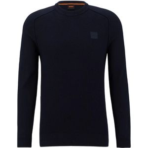 Hugo Boss, Truien, Heren, Blauw, M, Katoen, Trui- Boss MEN Orange Kesom Truien