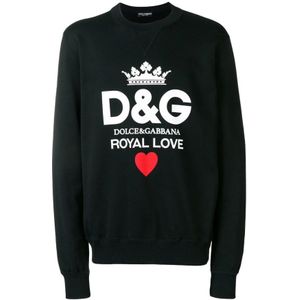 Dolce & Gabbana, Sweatshirts & Hoodies, Heren, Zwart, S, Katoen, Trainingsshirt, Comfortabele en Stijlvolle Heren Sweatshirt
