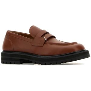 Marni, Schoenen, Heren, Bruin, 40 EU, Stijlvolle Karamel Leren Loafers