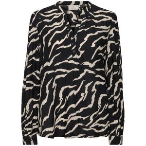 Kaffe, Blouses & Shirts, Dames, Zwart, 2Xl, Zebra Print Blouse Top & T-Shirt