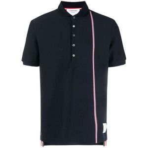 Thom Browne, RWB Gestreept Poloshirt Blauw, Heren, Maat:M