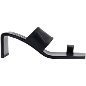 Jil Sander, Leren Vierkante Neus Sandalen Zwart, Dames, Maat:37 EU