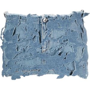 Blumarine, Denim Patchwork Minirok Blauw, Dames, Maat:XS