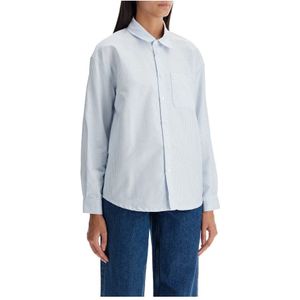 A.p.c., Blouses & Shirts, Dames, Wit, S, Katoen, Gestreepte Boyfriend Shirt